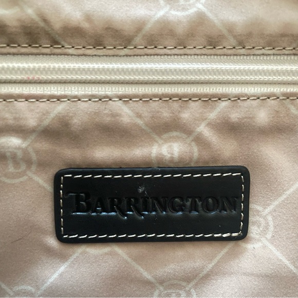 Barrington Gifts Navy Blue Cheetah Leopard Black Leather St. Anne Tote Bag - Picture 7 of 9